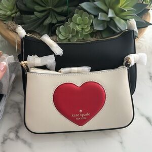 BRAND NEW WITH TAGS Kate Spade Duet Puffy Heart Crossbody 2 Purses Set.